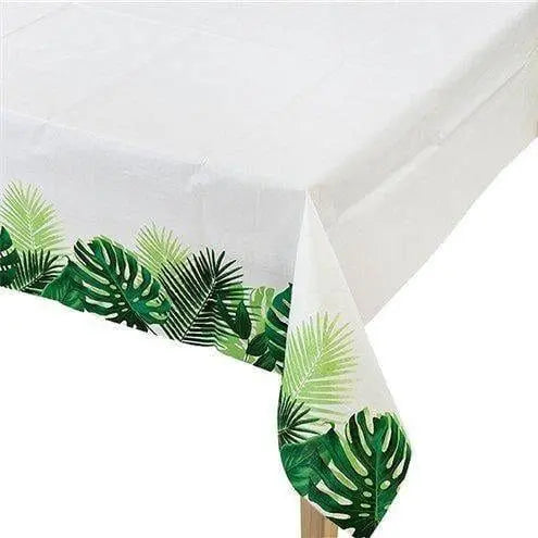 Tropical Leaf Paper Table Cover - Party Table Cloth