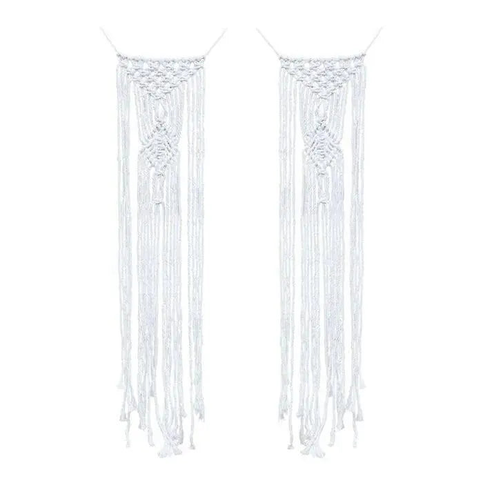 Macrame Chair Decorations - White Wedding Chair Decorations - Top Table Decor - Wedding Venue Decorations - Boho Decor - Chair Signs-Hangers